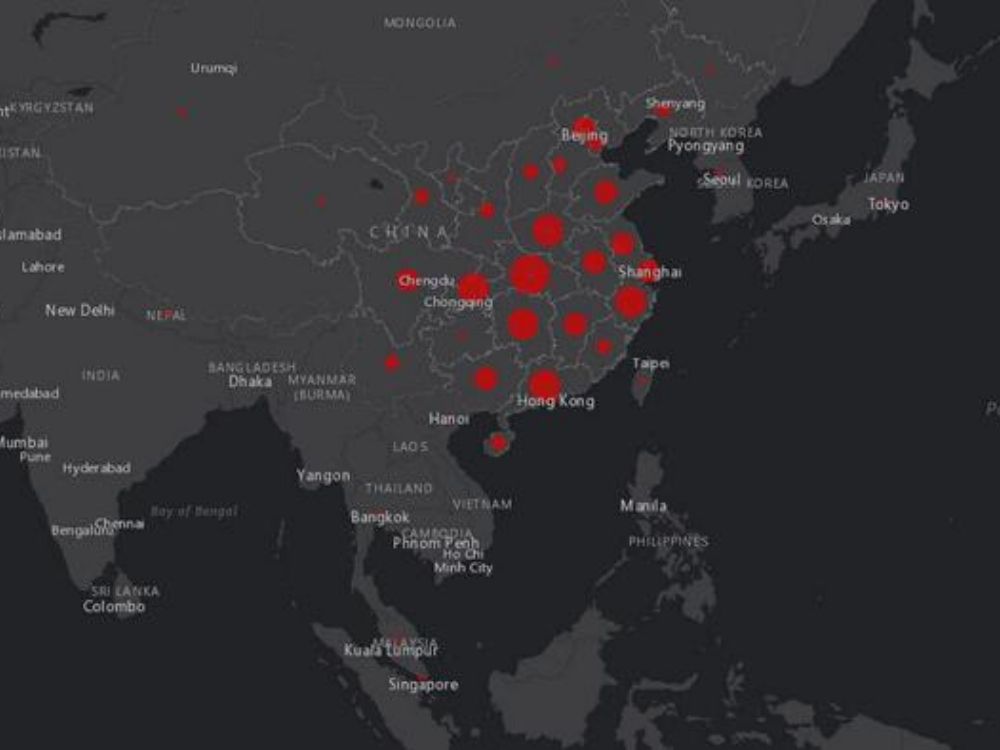 Powstała internetowa mapa zasięgu koronawirusa z Wuhan