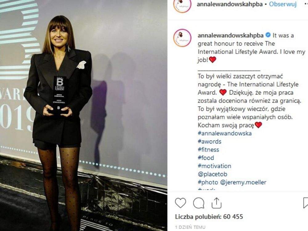 Anna Lewandowska odebrała w Berlinie prestiżową nagrodę „Lifestyle International”!
