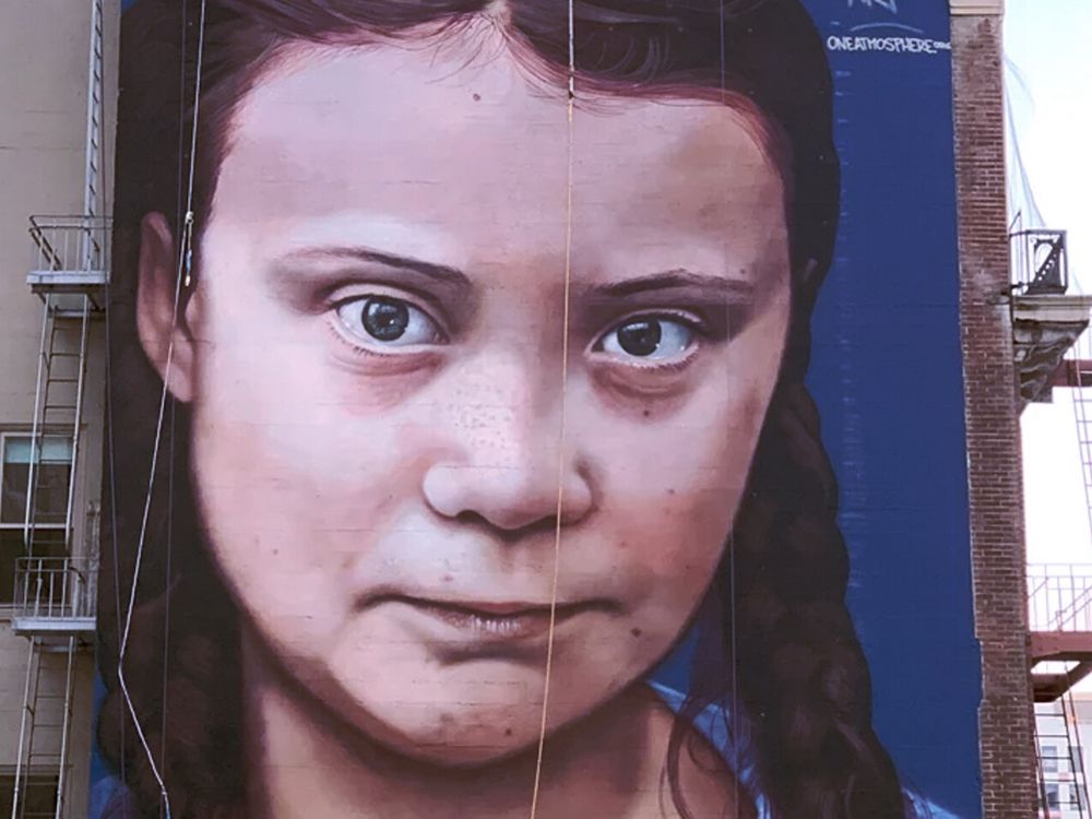 Greta Thunberg jak córka Putina. Internauci dyskutują o nowym muralu z podobizną aktywistki