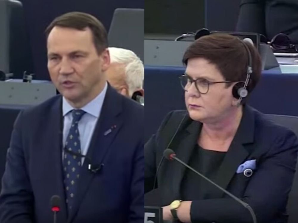 Ostra kłótnia Beaty Szydło i Radosława Sikorskiego w Parlamencie Europejskim